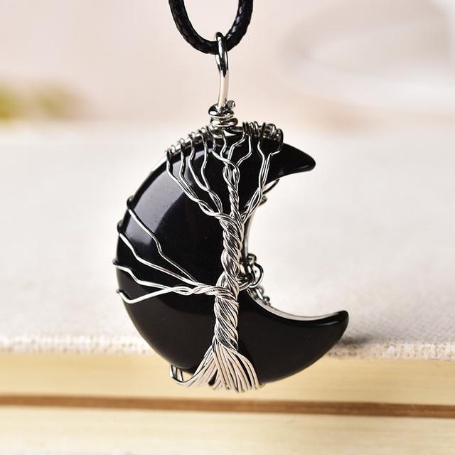 COLLAR MEDIA LUNA "ÁRBOL DE LA VIDA"
