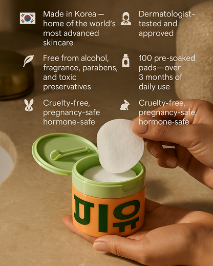 Korean Anti-Aging Toner Pads – Fades Dark Spots & Wrinkles Fast (100 Pads)