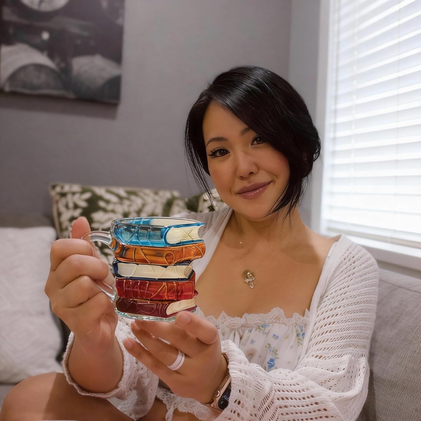 Handmade 3D Reading Happiness Mug - Original